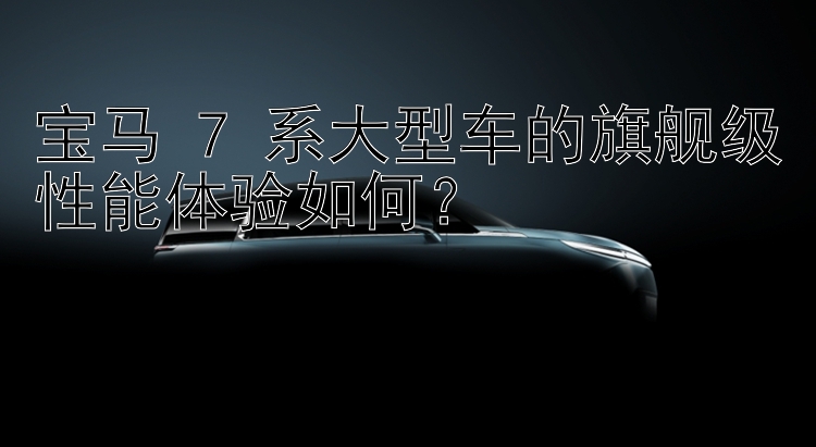 宝马 7 系大型车的旗舰级性能体验如何？